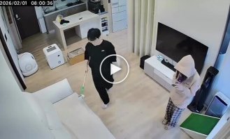 Девушка попала в эпицентр домашнего торнадо