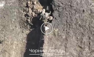Бойцы 225 ОШБ точным сбрасванием боеприпаса атакуют российского захватчика, у которого разрываются ноги