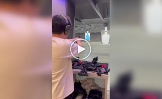 A ricocheting shell casing triggered the detonation of the cartridge. At the shooting range