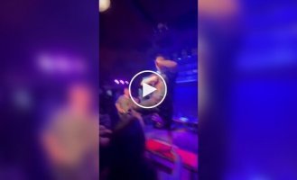 Warming up the crowd at a metal concert in Poland
