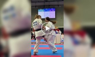 Нокаут ударом кайтен гери в кумите