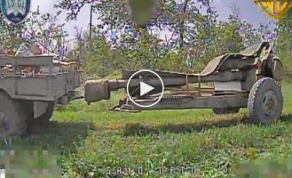 Dronari of the 414th Brigade burned an enemy tractor with a gun