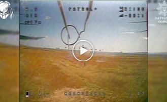 An occupier tried to shoot down a drone by throwing it at his machine gun and radio