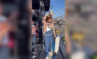 A dark-skinned comedian attended a race in the guise of a white redneck