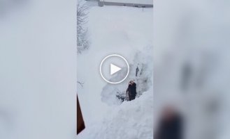 На севере Турции выпал снег до двух метров: водители спасают машины из сугробов