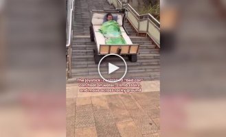 Man created an all-terrain bed