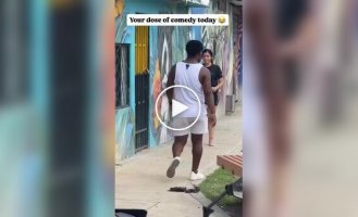 A funny street prank