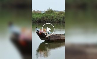 Unusual fishing team