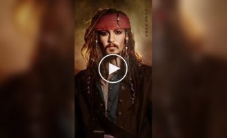 A Chinese woman turns into celebrities with the help of makeup