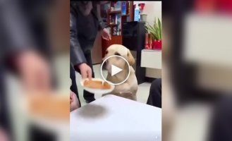 В большой семье: кто быстрее съест кусочек