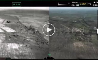 Our artillerymen accurately worked on a column of enemy armored vehicles and enemy manpower