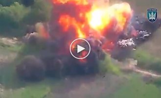 A Russian BM-21 Grad MLRS with full ammunition takes off in the Kursk region
