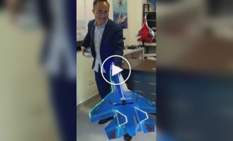 In China, they presented a radio-controlled fighter weighing only 100 grams