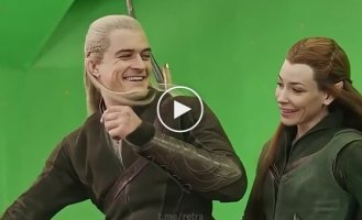 How the scene of the forest elves riding a horse was filmed in The Hobbit