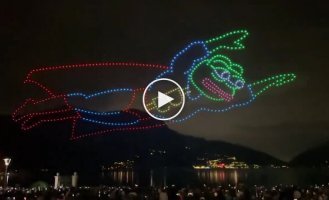 Switzerland hosted a drone show featuring Bitcoin memes