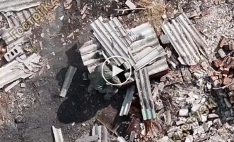 The occupier climbed into a garbage container and died there after a kamikaze drone attack