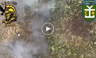 A naked Russian invader with his legs torn off dies in a field