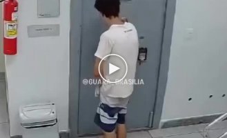 A Clumsy Thief Stuck in a Bank