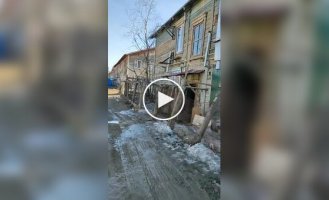Russian woman films her barracks