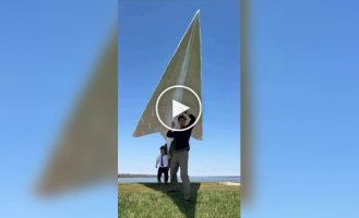 The world's largest paper airplane