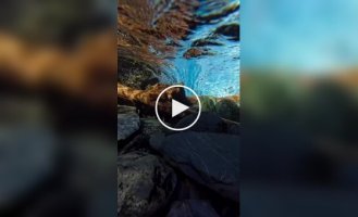 A guy showed what a waterfall looks like from the inside