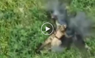 The occupier commits suicide on the battlefield by placing a grenade under his head
