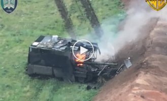 Dronari of the 414th brigade stopped and burned three enemy tanks