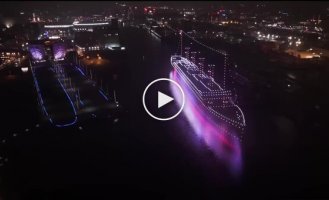 В Белфасте воссоздали Титаник из дронов