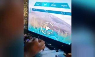 Оператор дрона-сеткомета атакует вражеский Mavic