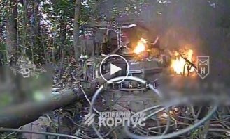 The turret of a Russian tank flew into the air as a result of an attack by fighters of the 3rd Separate Assault Brigade in the Kharkov direction
