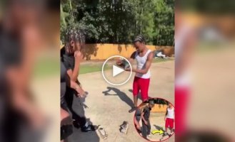 A mother forced her son to give expensive sneakers to a boy he was teasing