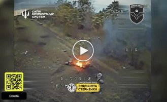 Soldiers of the 59th Separate Assault Brigade were able to hit an entire group of invaders on 4 motorcycles with just one attack drone