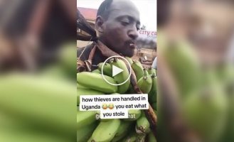 In Africa, thieves are forced to eat and drink what they tried to steal