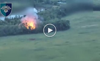 Marines discovered and destroyed occupiers' 2S1 Gvozdika self-propelled artillery unit