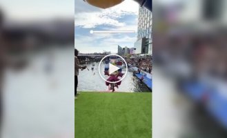 Red Bull organized a costumed bike obstacle course race