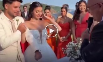 В Испании жених случайно «отбил пятюню» священнику на свадьбе