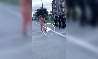 British riot police in action