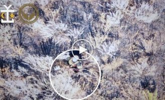 Occupier shows the middle finger to our drone and a moment later blows himself up with a grenade