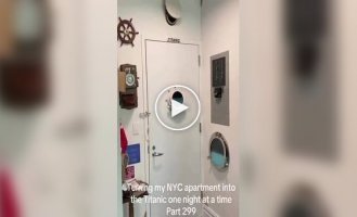 New York resident turned her apartment into the Titanic