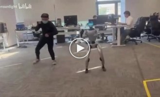 A robot fighter hit an engineer below the belt during testing