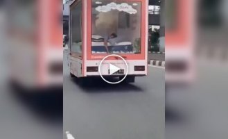 Indonesian mattress brand pays for sleeping in a moving car