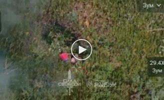Occupier explodes brightly after being hit by a drone