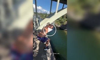 A spectacular jump by a young extreme sports enthusiast.