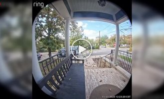 A delivery robot failed to deliver a package