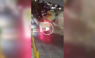 In Mexico City, a truck lost control and crashed into a residential building.