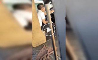 Странная манера вождения мексиканского водителя