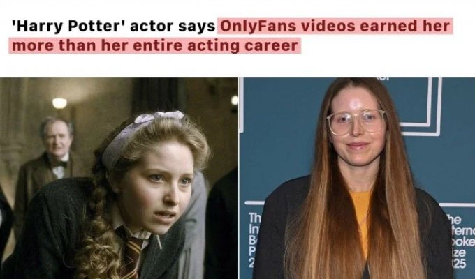 Актриса «Гарри Поттера» Джесси Кейв за год на OnlyFans заработала больше, чем за всю карьеру в кино (4 фото)
