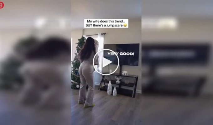 Unexpected moment during a home workout