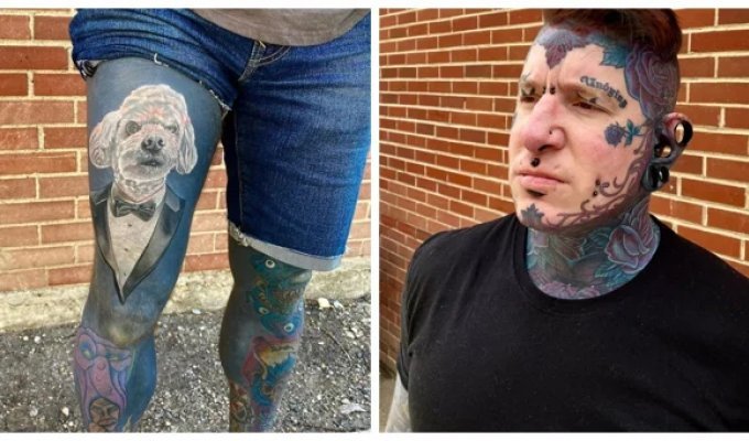 Dozens of layers of ink: a record holder for tattoos named the most painful place (3 photos)