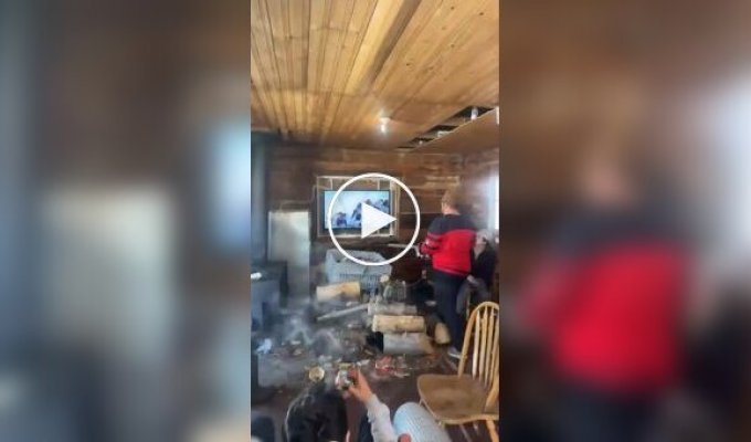 In Canada, a man cut up a television with a chainsaw after the team's defeat at the Olympics